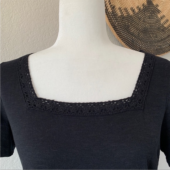 TALBOTS Lace Trimmed Square Neck Top - Picture 2 of 3